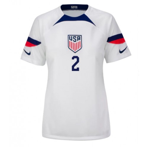 Maillot de foot États-Unis Sergino Dest #2 Domicile Femmes Monde 2022 Manches Courte